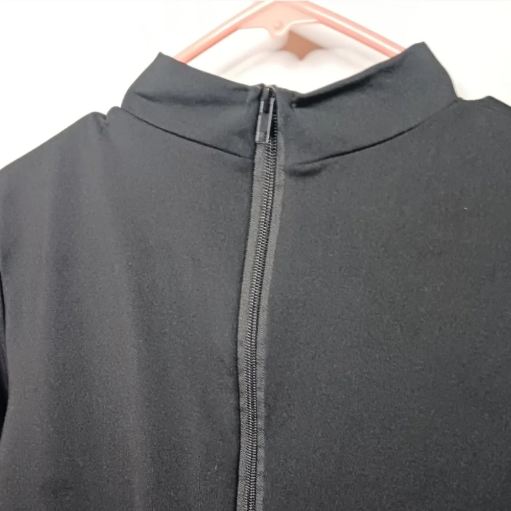 Women's One Piece Jumpsuit Long Sleeve High Neck Bodycon Tight Full length - Picture 8 of 10